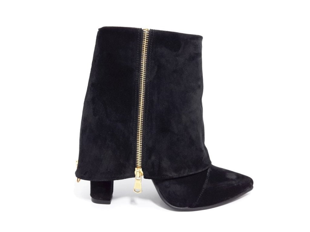 Botine elegante cu guler intors din piele Elegant Lady