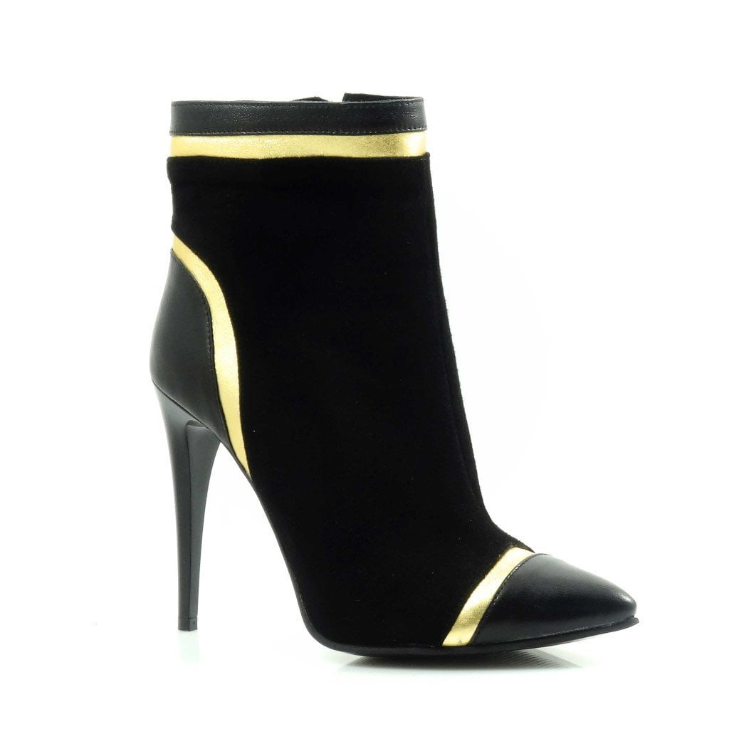 Botine elegante cu toc de 11 cm - piele naturala (T 423)