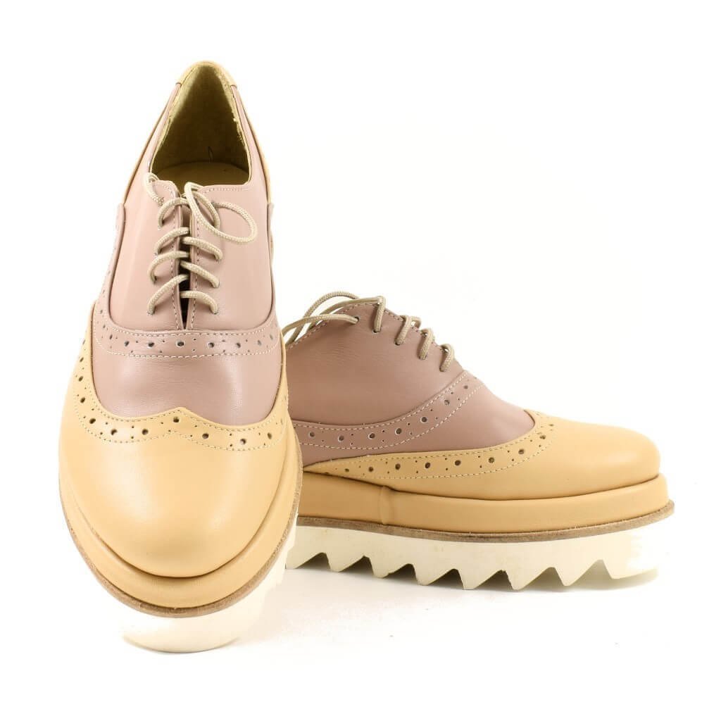 Pantofi casual de dama din piele naturala Misty Nude