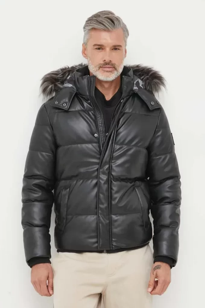 Guess geaca barbati, culoarea negru, de iarna