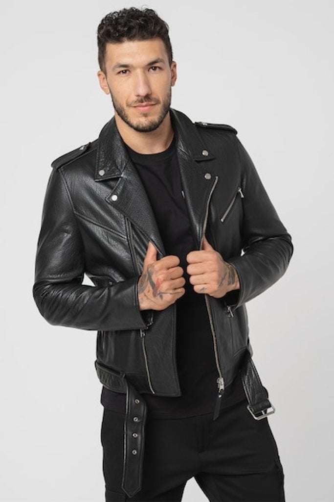 Jacheta biker de piele Lowis