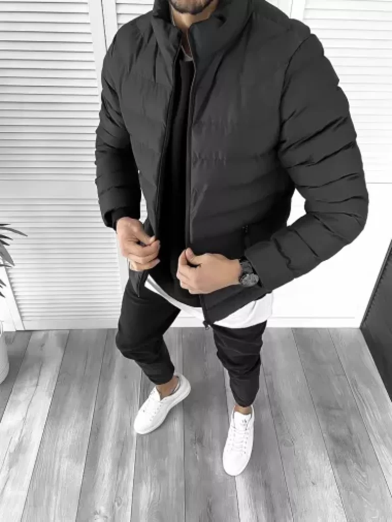 Geaca neagra barbati de iarna